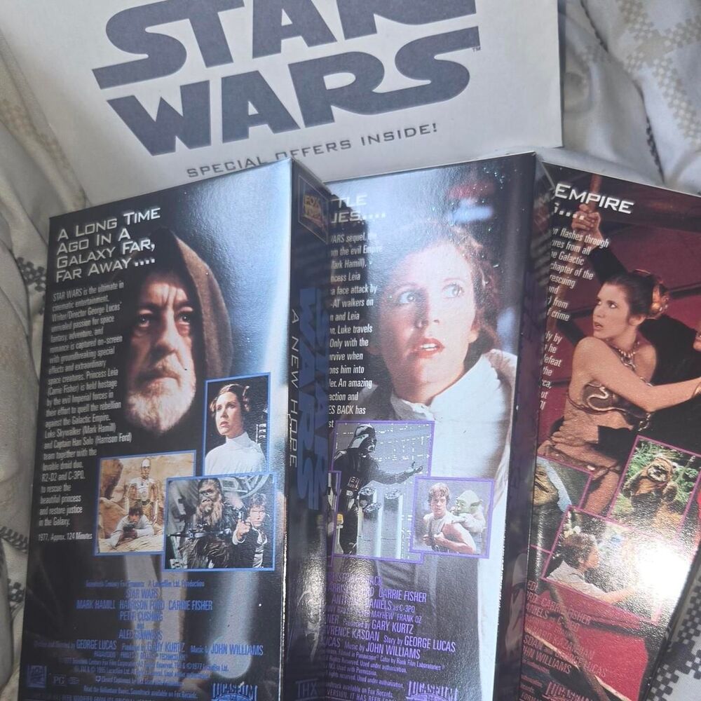 Vintage 1995 Star Wars Trilogy VHS Box Set THX Mastered Faces Edition